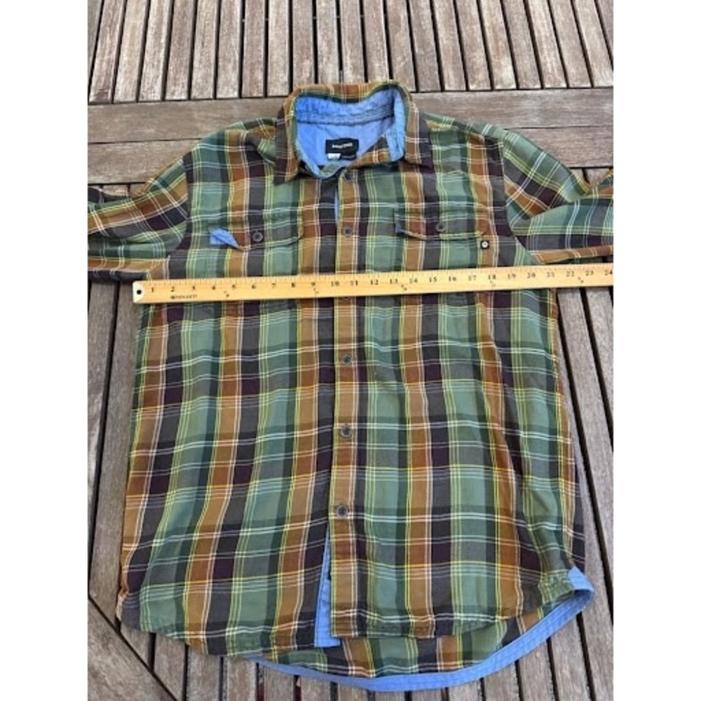 Marmot Green Brown Plaid Long Sleeve Button-Up Flannel Shirt Men's M - Picture 2 of 4